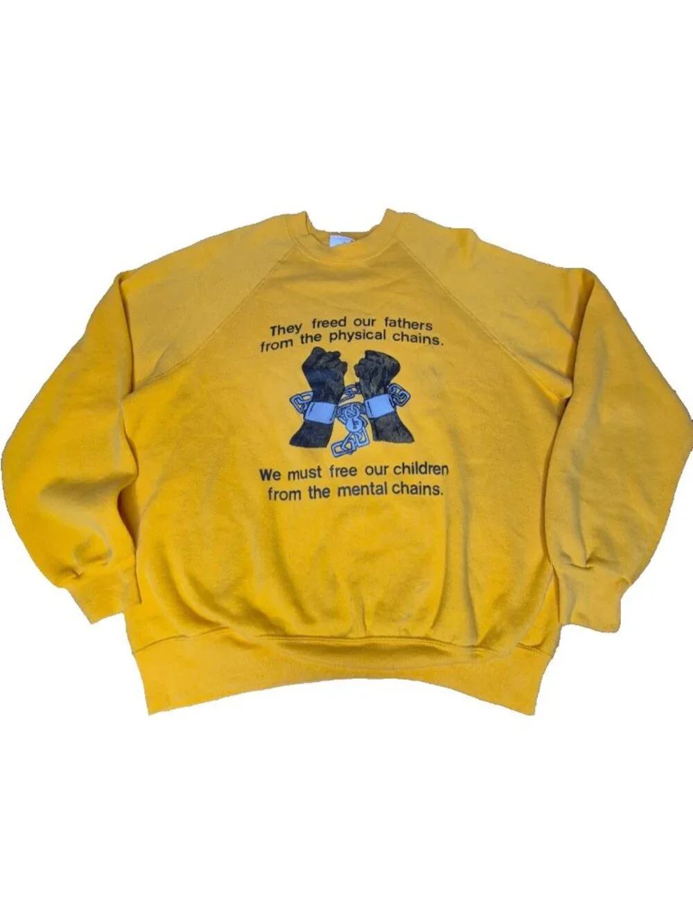RARE Vintage African American Civil Rights Sweatshirt Broken Chains Made in USA